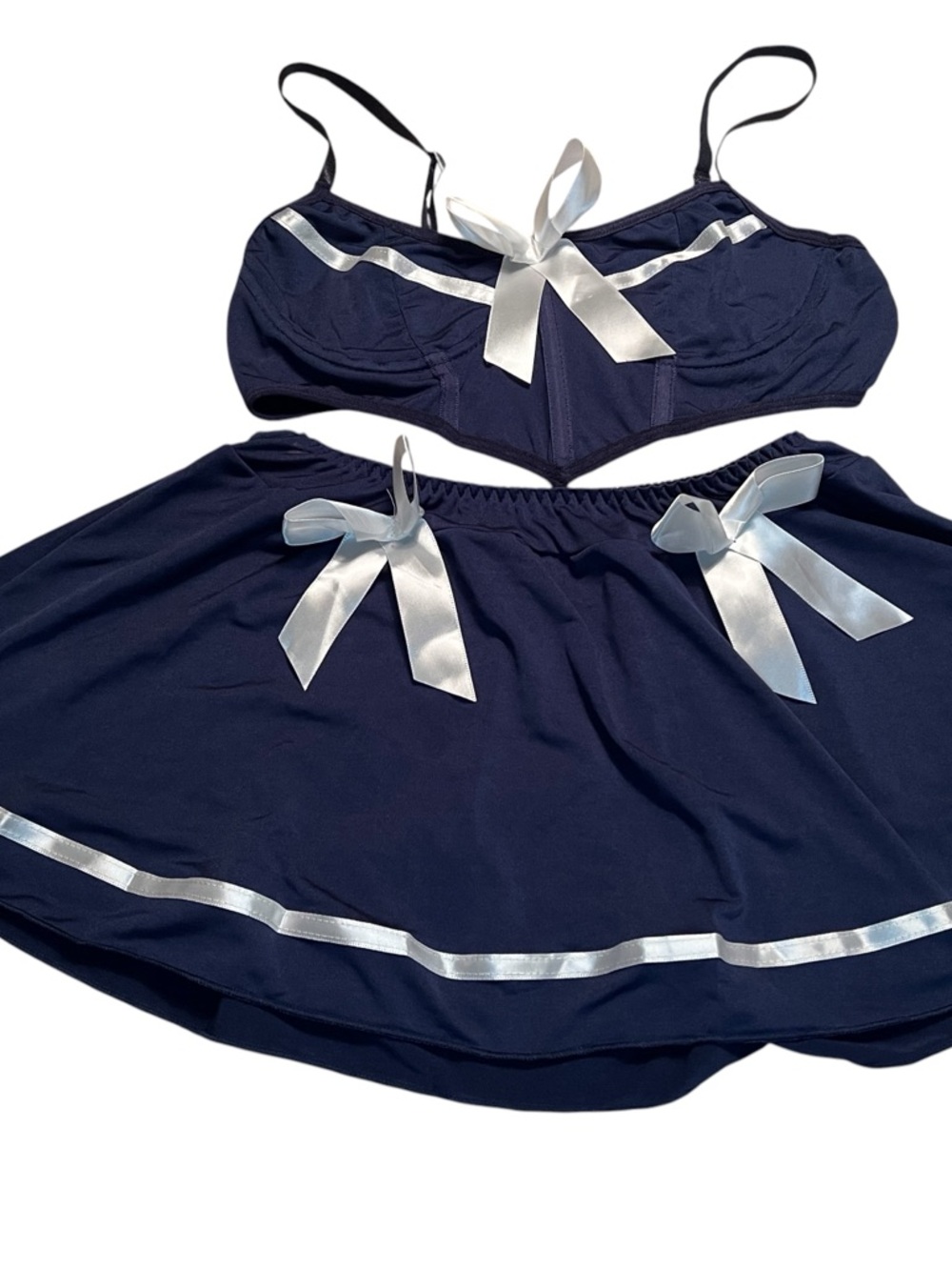 Elegant Navy Blue Women's Intimate Set